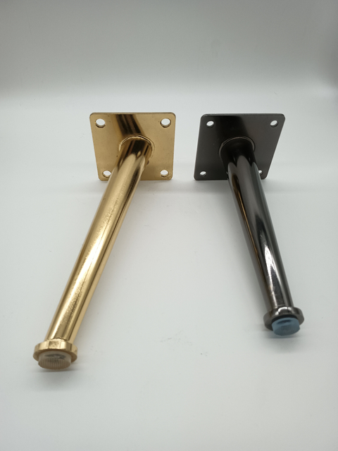  Peças de móveis de aço inoxidável de 4-8 polegadas/10-18 cm, acessórios de pernas de sofá de metal único