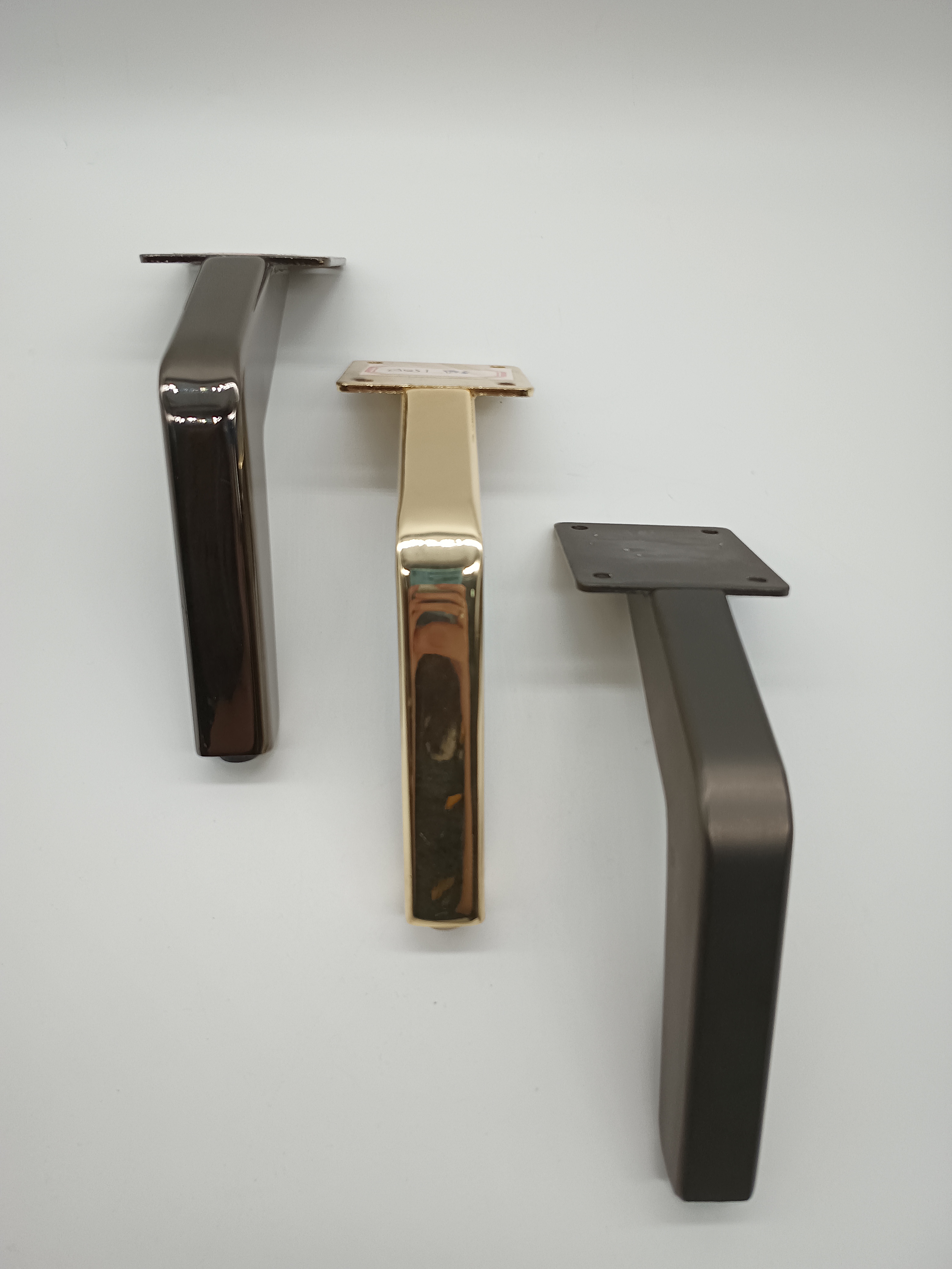 Mesa de armário cônico de metal, móveis cromados, pernas de sofá, cadeira de jantar